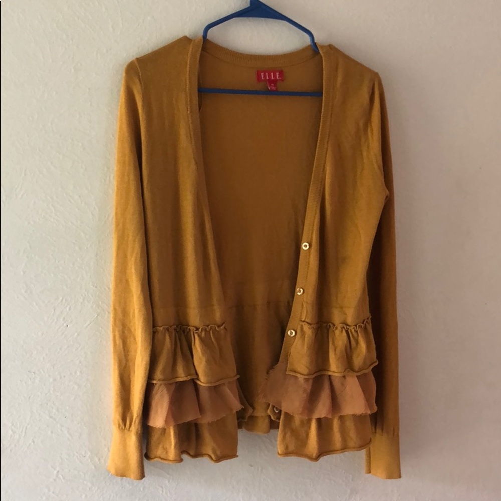 Gold Elle button down cardigan